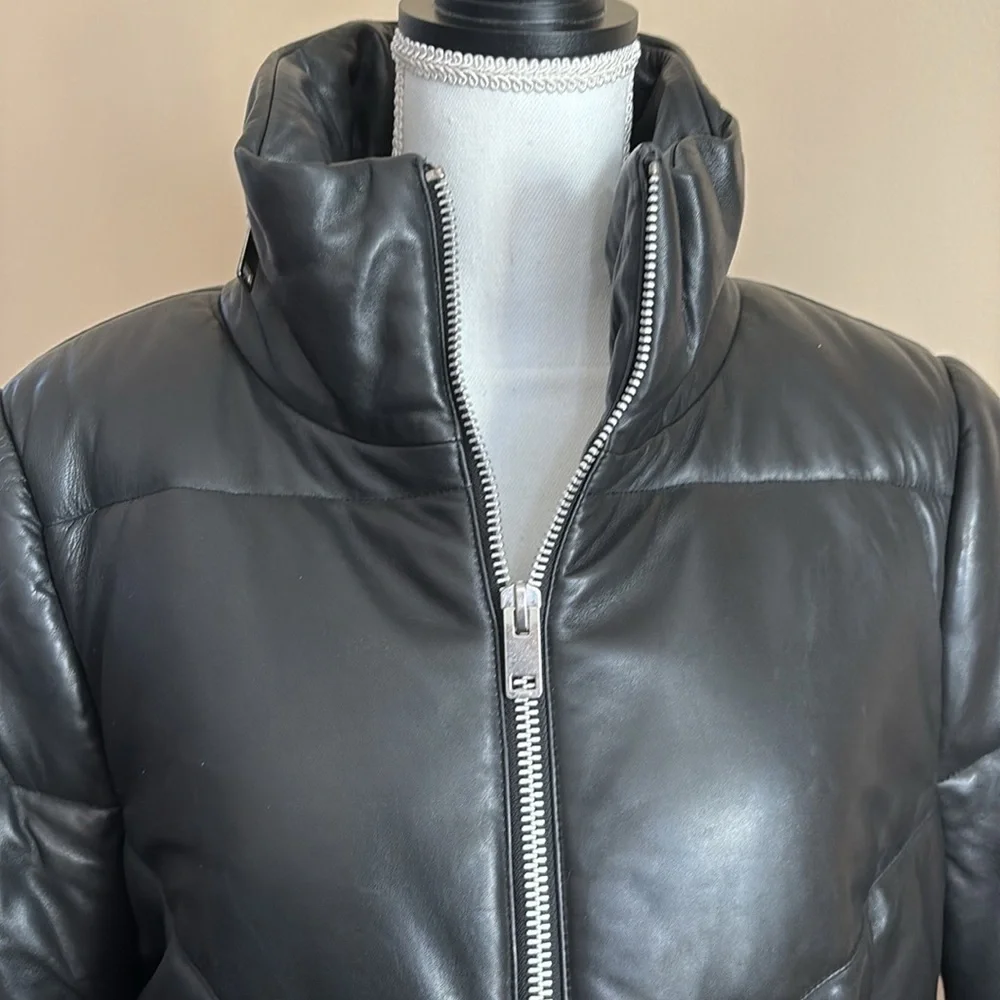 Walter Baker Lamb Leather Puffer Jacket EUC. Large